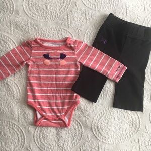 Baby Girls Under Armour Outfit Onesie And Pants